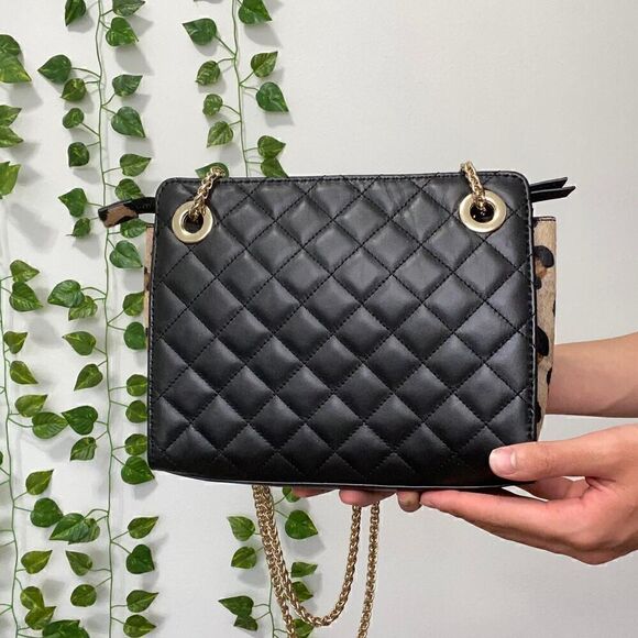 CHICOS Women's Black and Brown Shoulder Crossbody Bag - Picture 4 of 7